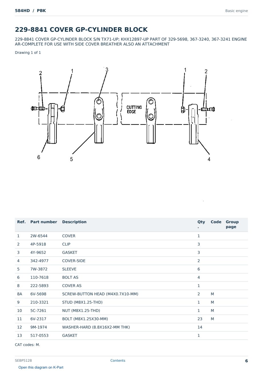 Caterpillar 584HD S/N PBK Partsbook SEBP5128 (English) - sample page 6 of 10 Caterpillar 584HD S/N PBK Partsbook SEBP5128 (English) - sample page 6 of 10