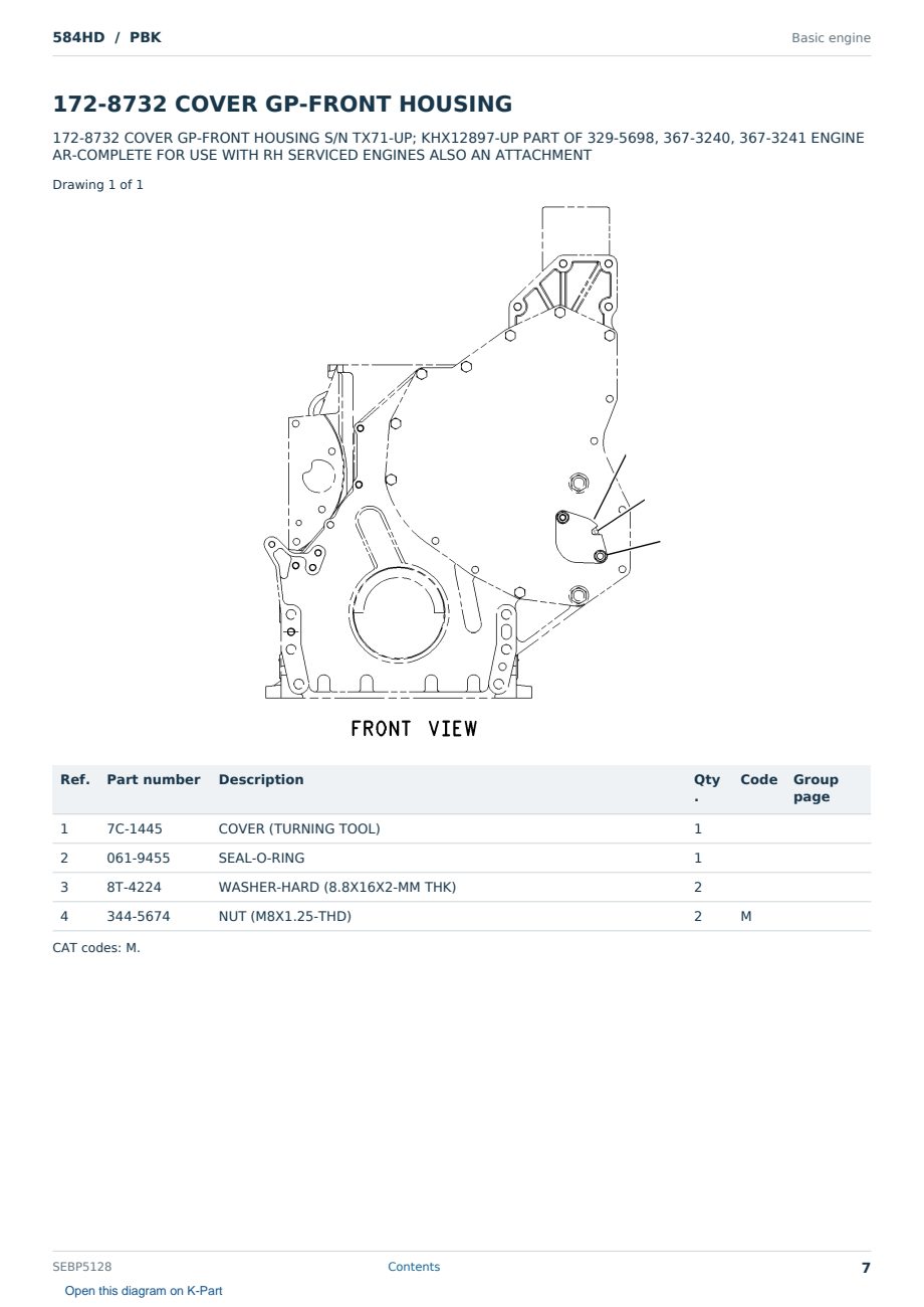 Caterpillar 584HD S/N PBK Partsbook SEBP5128 (English) - sample page 7 of 10 Caterpillar 584HD S/N PBK Partsbook SEBP5128 (English) - sample page 7 of 10