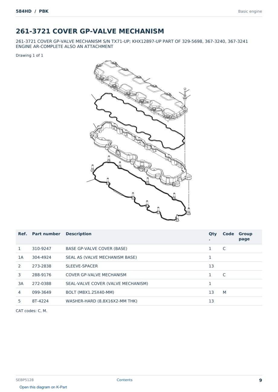 Caterpillar 584HD S/N PBK Partsbook SEBP5128 (English) - sample page 9 of 10 Caterpillar 584HD S/N PBK Partsbook SEBP5128 (English) - sample page 9 of 10