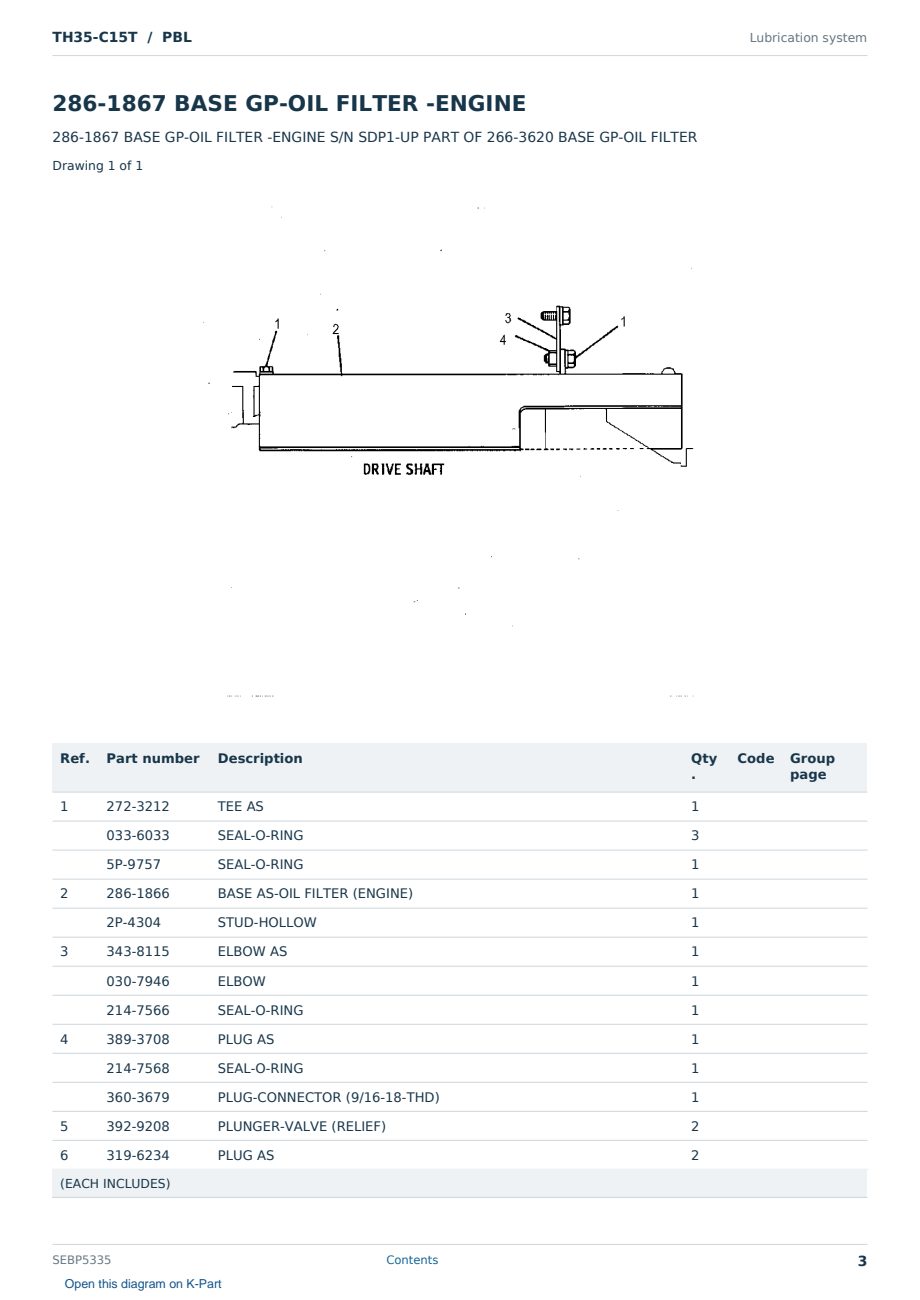 Caterpillar TH35-C15T S/N PBL Partsbook SEBP5335 (English) - sample page 3 of 10 Caterpillar TH35-C15T S/N PBL Partsbook SEBP5335 (English) - sample page 3 of 10