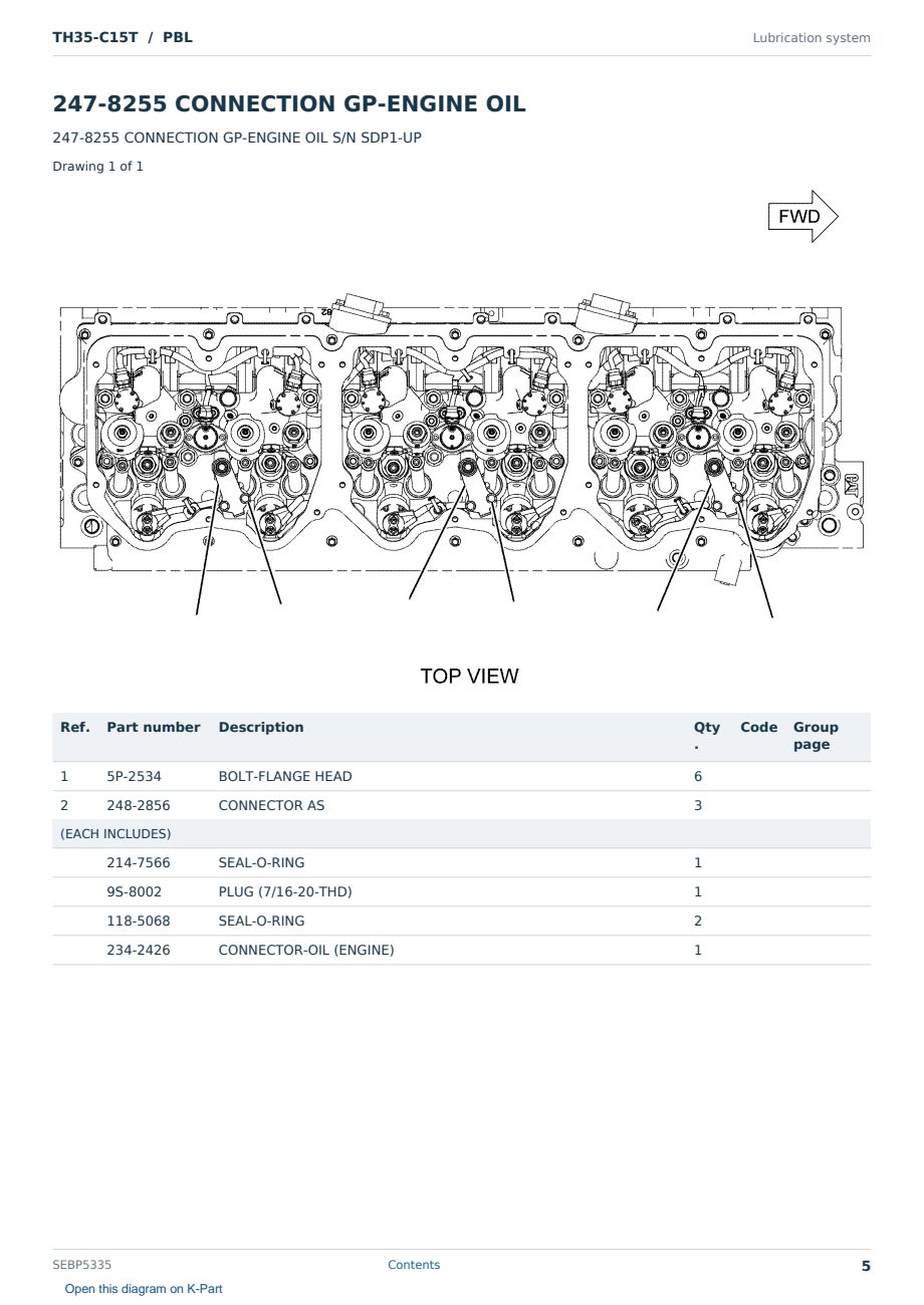 Caterpillar TH35-C15T S/N PBL Partsbook SEBP5335 (English) - sample page 5 of 10 Caterpillar TH35-C15T S/N PBL Partsbook SEBP5335 (English) - sample page 5 of 10