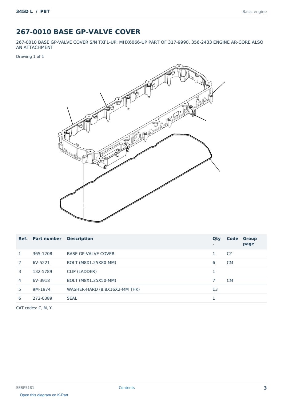 Caterpillar 345D L S/N PBT Partsbook SEBP5181 (English) - sample page 3 of 10 Caterpillar 345D L S/N PBT Partsbook SEBP5181 (English) - sample page 3 of 10