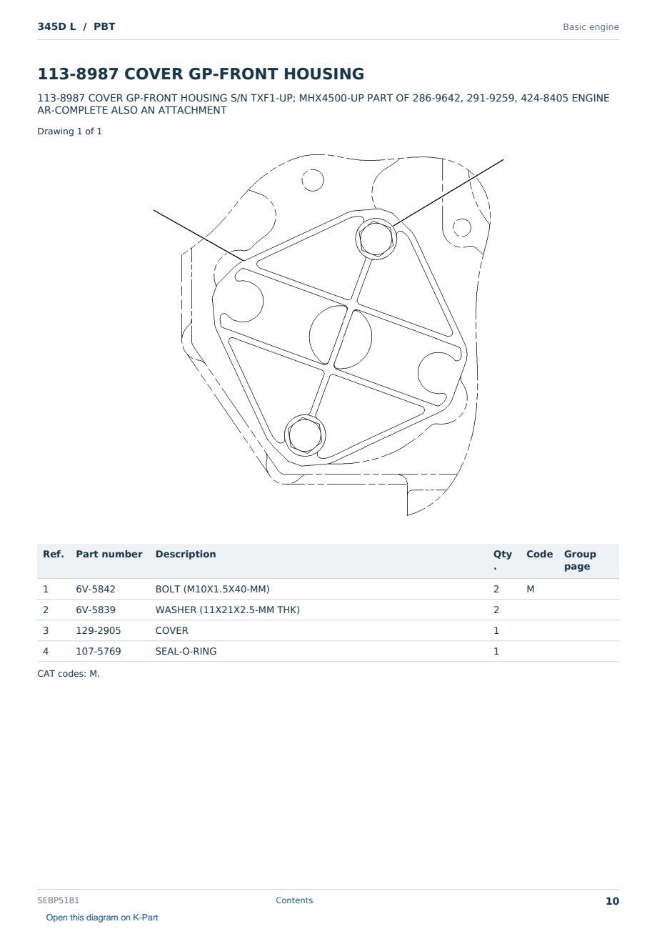 Caterpillar 345D L S/N PBT Partsbook SEBP5181 (English) - sample page 10 of 10 Caterpillar 345D L S/N PBT Partsbook SEBP5181 (English) - sample page 10 of 10