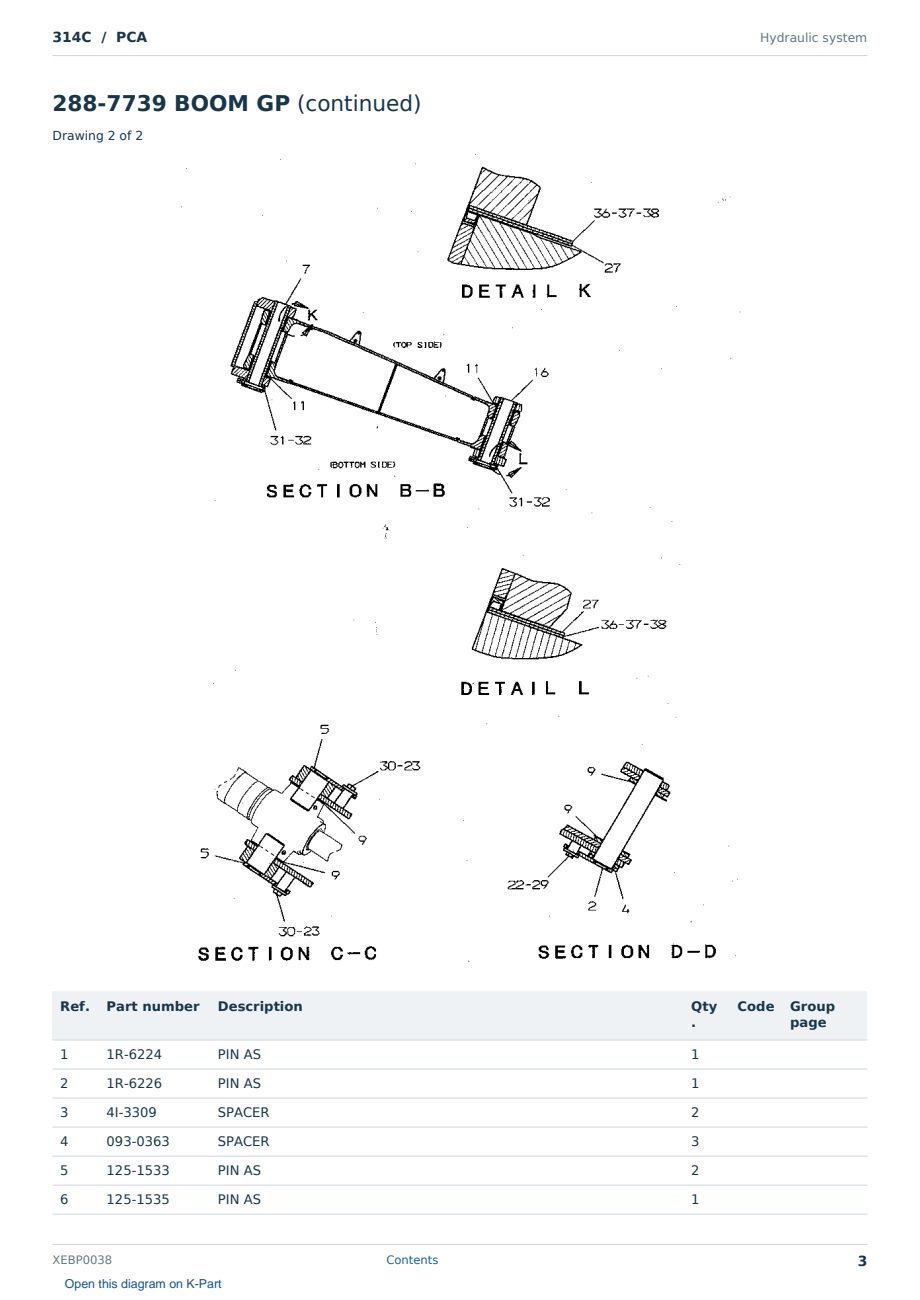 Caterpillar 314C S/N PCA Partsbook XEBP0038 (English) - sample page 3 of 10 Caterpillar 314C S/N PCA Partsbook XEBP0038 (English) - sample page 3 of 10