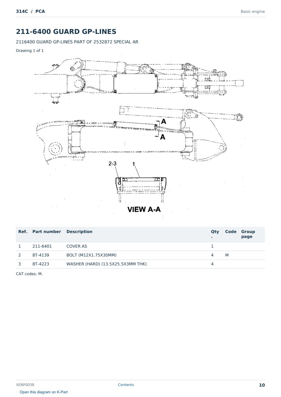 Caterpillar 314C S/N PCA Partsbook XEBP0038 (English) - sample page 10 of 10 Caterpillar 314C S/N PCA Partsbook XEBP0038 (English) - sample page 10 of 10