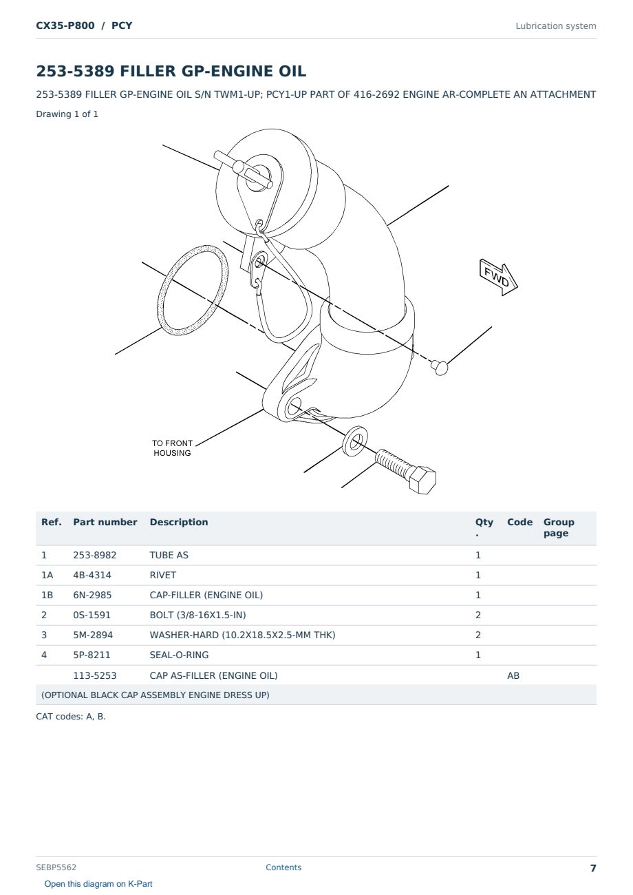 Caterpillar CX35-P800 S/N PCY Partsbook SEBP5562 (English) - sample page 7 of 10 Caterpillar CX35-P800 S/N PCY Partsbook SEBP5562 (English) - sample page 7 of 10