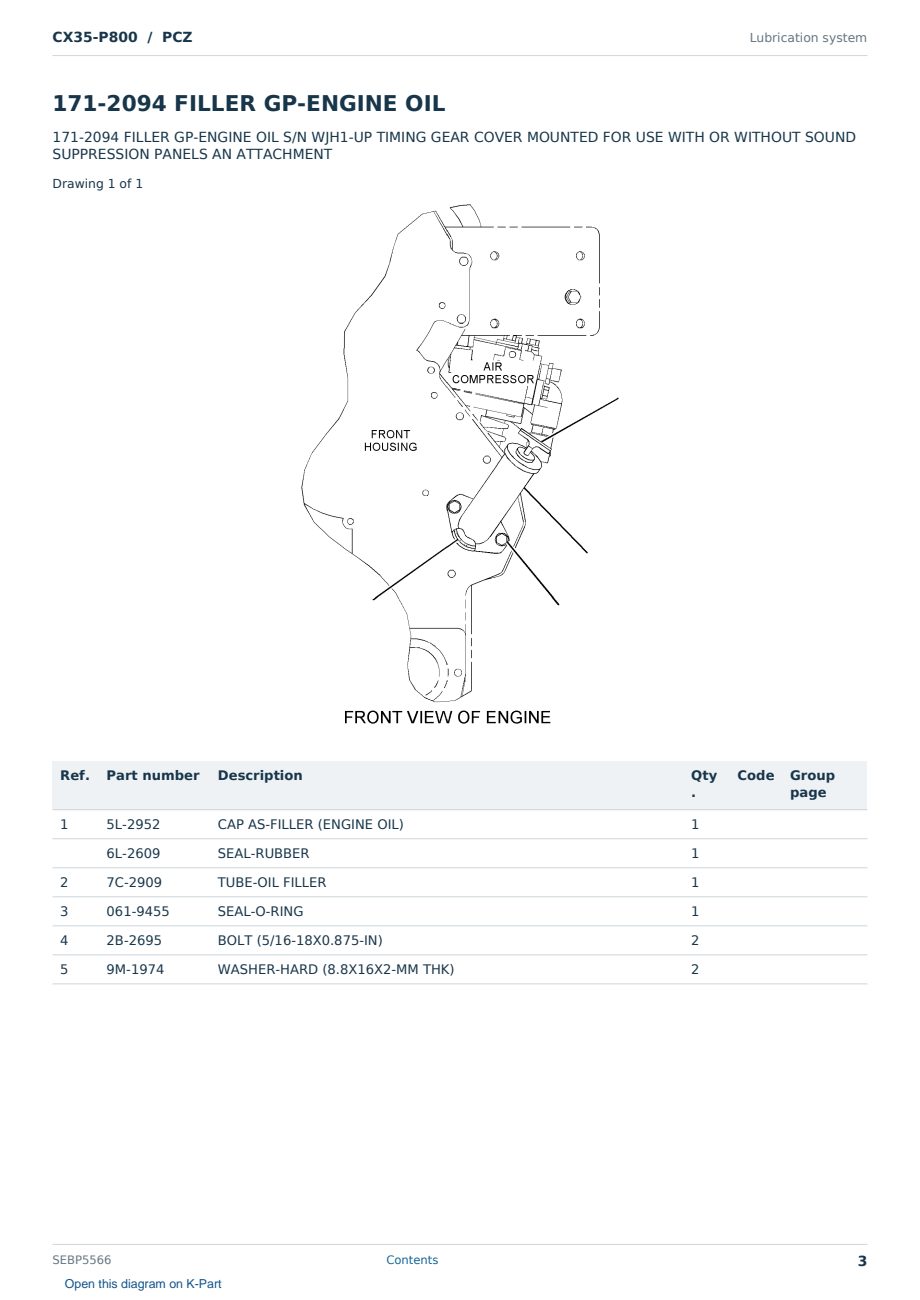 Caterpillar CX35-P800 S/N PCZ Partsbook SEBP5566 (English) - sample page 3 of 10 Caterpillar CX35-P800 S/N PCZ Partsbook SEBP5566 (English) - sample page 3 of 10
