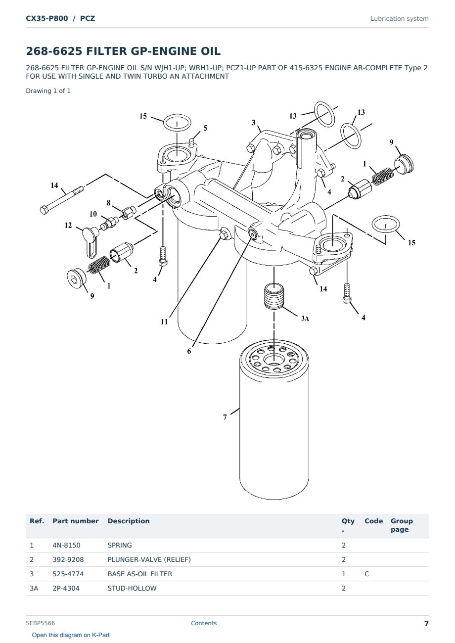 Caterpillar CX35-P800 S/N PCZ Partsbook SEBP5566 (English) - sample page 7 of 10 Caterpillar CX35-P800 S/N PCZ Partsbook SEBP5566 (English) - sample page 7 of 10