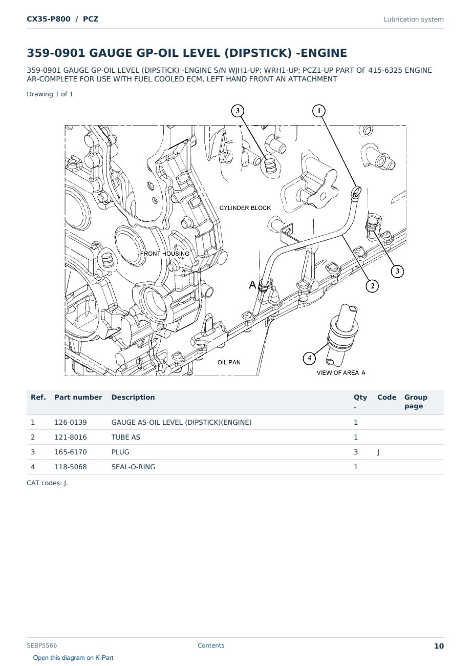 Caterpillar CX35-P800 S/N PCZ Partsbook SEBP5566 (English) - sample page 10 of 10 Caterpillar CX35-P800 S/N PCZ Partsbook SEBP5566 (English) - sample page 10 of 10