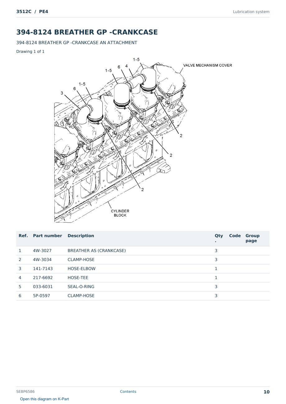 Caterpillar 3512C S/N PE4 Partsbook SEBP6586 (English) - sample page 10 of 10 Caterpillar 3512C S/N PE4 Partsbook SEBP6586 (English) - sample page 10 of 10