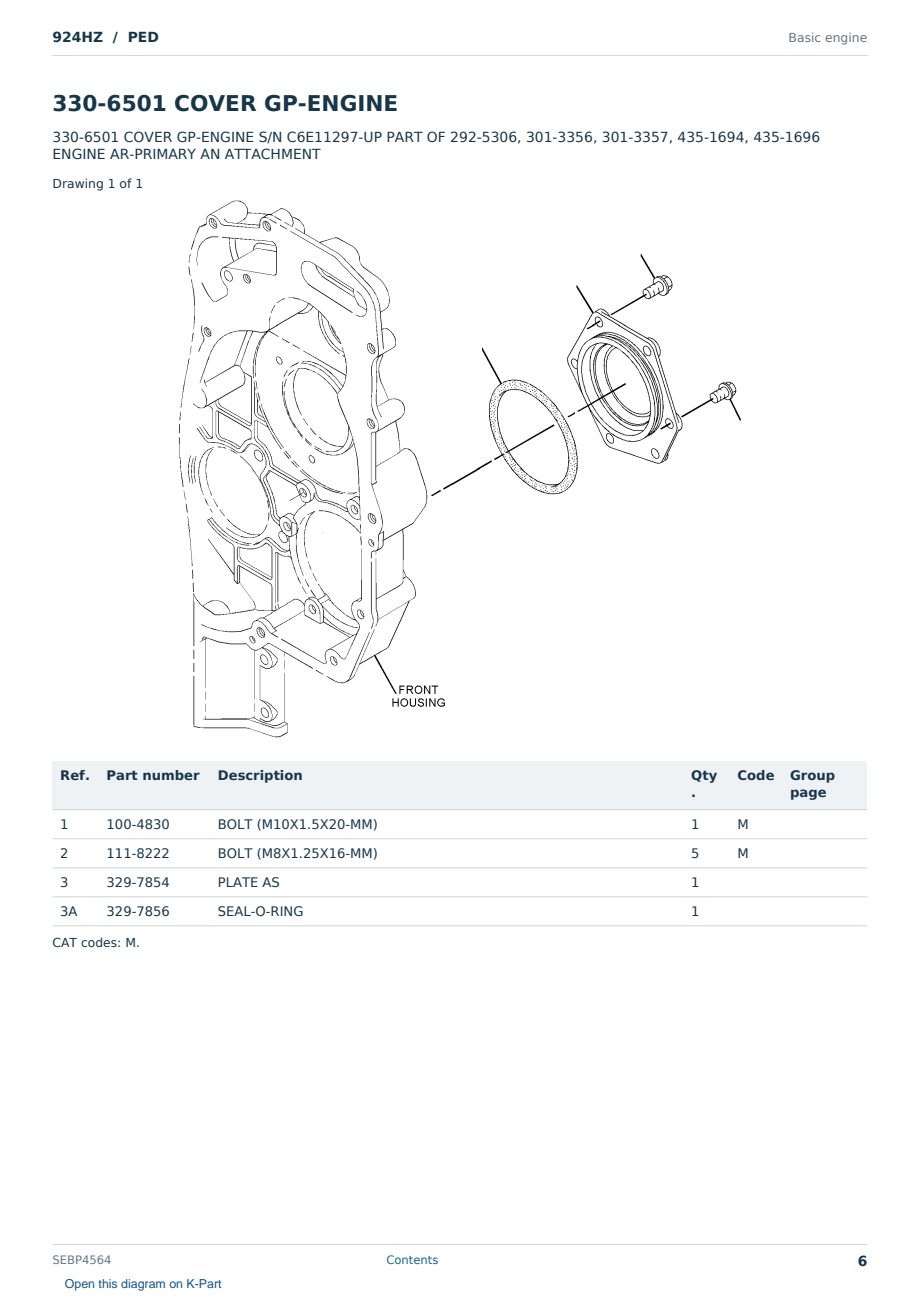 Caterpillar 924HZ S/N PED Partsbook SEBP4564 (English) - sample page 6 of 10 Caterpillar 924HZ S/N PED Partsbook SEBP4564 (English) - sample page 6 of 10