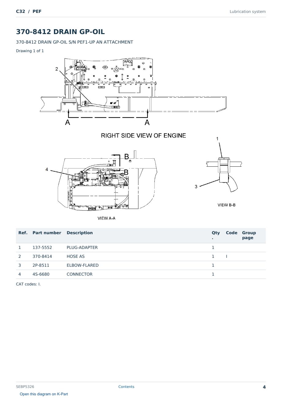 Caterpillar C32 S/N PEF Partsbook SEBP5326 (English) - sample page 4 of 10 Caterpillar C32 S/N PEF Partsbook SEBP5326 (English) - sample page 4 of 10