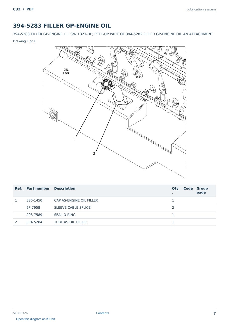 Caterpillar C32 S/N PEF Partsbook SEBP5326 (English) - sample page 7 of 10 Caterpillar C32 S/N PEF Partsbook SEBP5326 (English) - sample page 7 of 10
