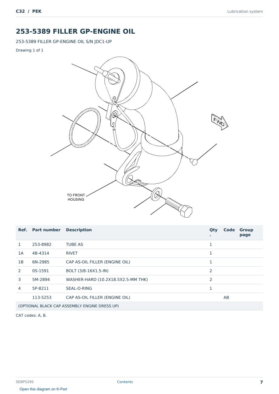 Caterpillar C32 S/N PEK Partsbook SEBP5295 (English) - sample page 7 of 10 Caterpillar C32 S/N PEK Partsbook SEBP5295 (English) - sample page 7 of 10