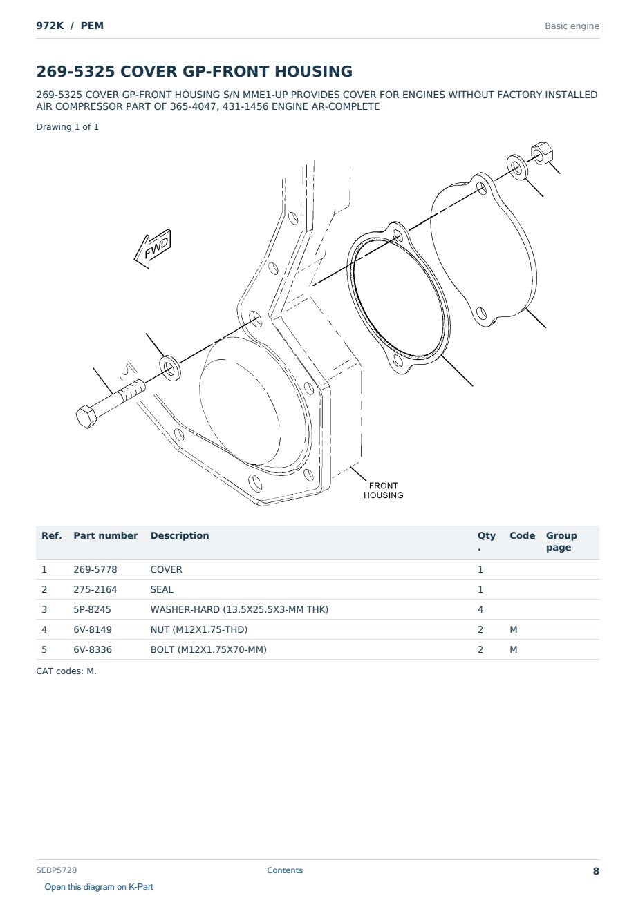 Caterpillar 972K S/N PEM Partsbook SEBP5728 (English) - sample page 8 of 10 Caterpillar 972K S/N PEM Partsbook SEBP5728 (English) - sample page 8 of 10