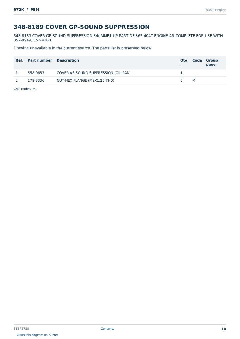 Caterpillar 972K S/N PEM Partsbook SEBP5728 (English) - sample page 10 of 10 Caterpillar 972K S/N PEM Partsbook SEBP5728 (English) - sample page 10 of 10