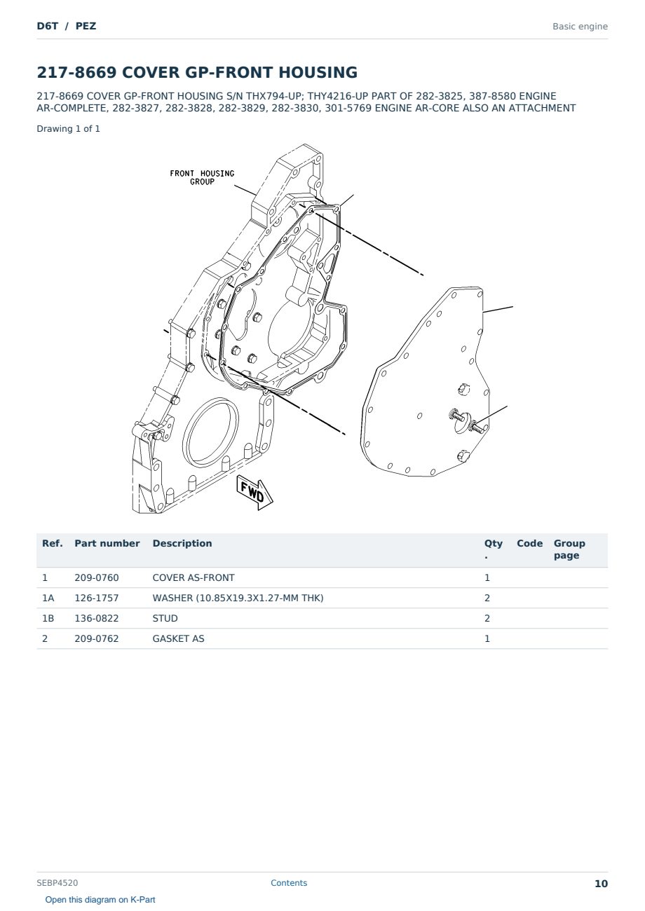 Caterpillar D6T S/N PEZ Partsbook SEBP4520 (English) - sample page 10 of 10 Caterpillar D6T S/N PEZ Partsbook SEBP4520 (English) - sample page 10 of 10