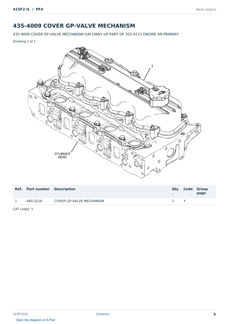 Caterpillar 415F2 IL S/N PF4 Partsbook SEBP7658 (English) - sample page 5 of 10 Caterpillar 415F2 IL S/N PF4 Partsbook SEBP7658 (English) - sample page 5 of 10