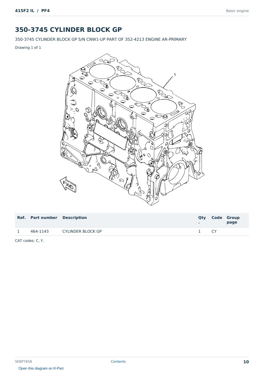 Caterpillar 415F2 IL S/N PF4 Partsbook SEBP7658 (English) - sample page 10 of 10 Caterpillar 415F2 IL S/N PF4 Partsbook SEBP7658 (English) - sample page 10 of 10