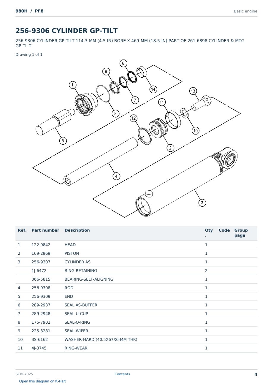 Caterpillar 980H S/N PF8 Partsbook SEBP7025 (English) - sample page 4 of 10 Caterpillar 980H S/N PF8 Partsbook SEBP7025 (English) - sample page 4 of 10