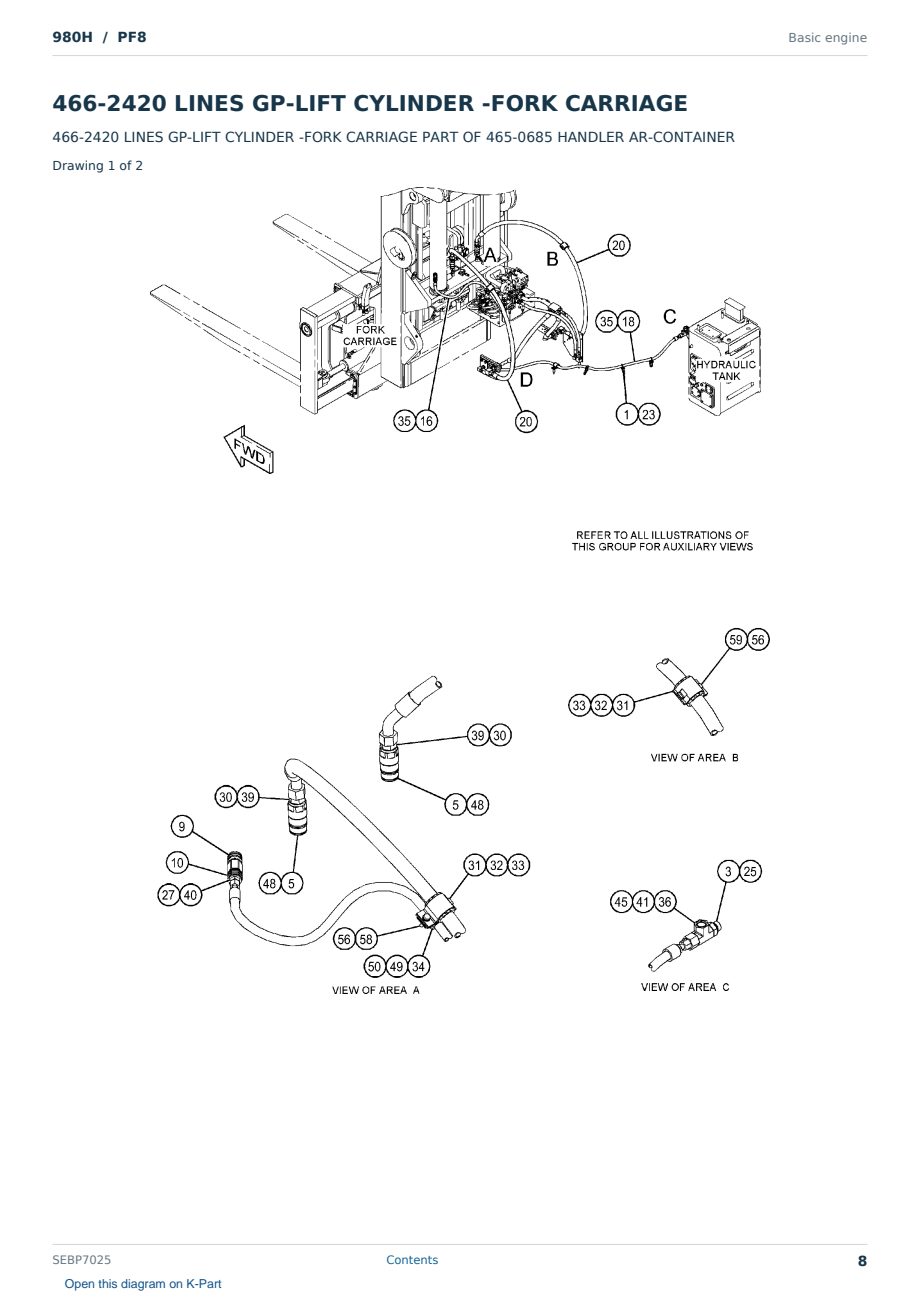 Caterpillar 980H S/N PF8 Partsbook SEBP7025 (English) - sample page 8 of 10 Caterpillar 980H S/N PF8 Partsbook SEBP7025 (English) - sample page 8 of 10
