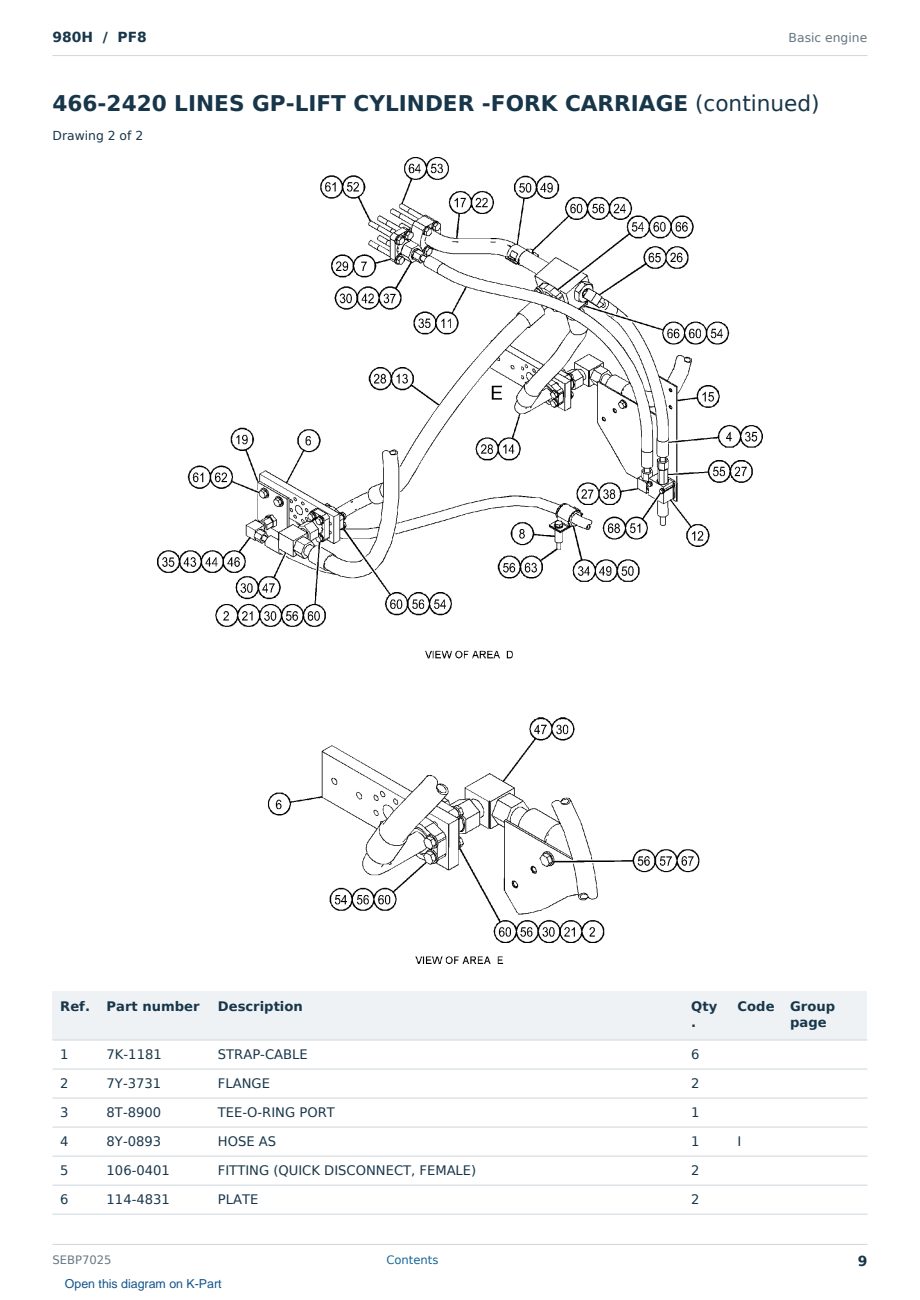 Caterpillar 980H S/N PF8 Partsbook SEBP7025 (English) - sample page 9 of 10 Caterpillar 980H S/N PF8 Partsbook SEBP7025 (English) - sample page 9 of 10