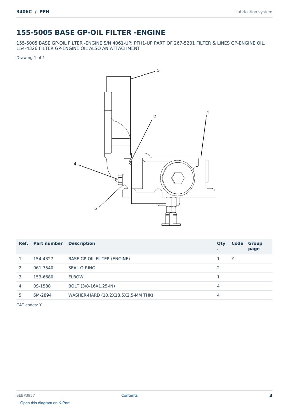 Caterpillar 3406C S/N PFH Partsbook SEBP3957 (English) - sample page 4 of 10 Caterpillar 3406C S/N PFH Partsbook SEBP3957 (English) - sample page 4 of 10