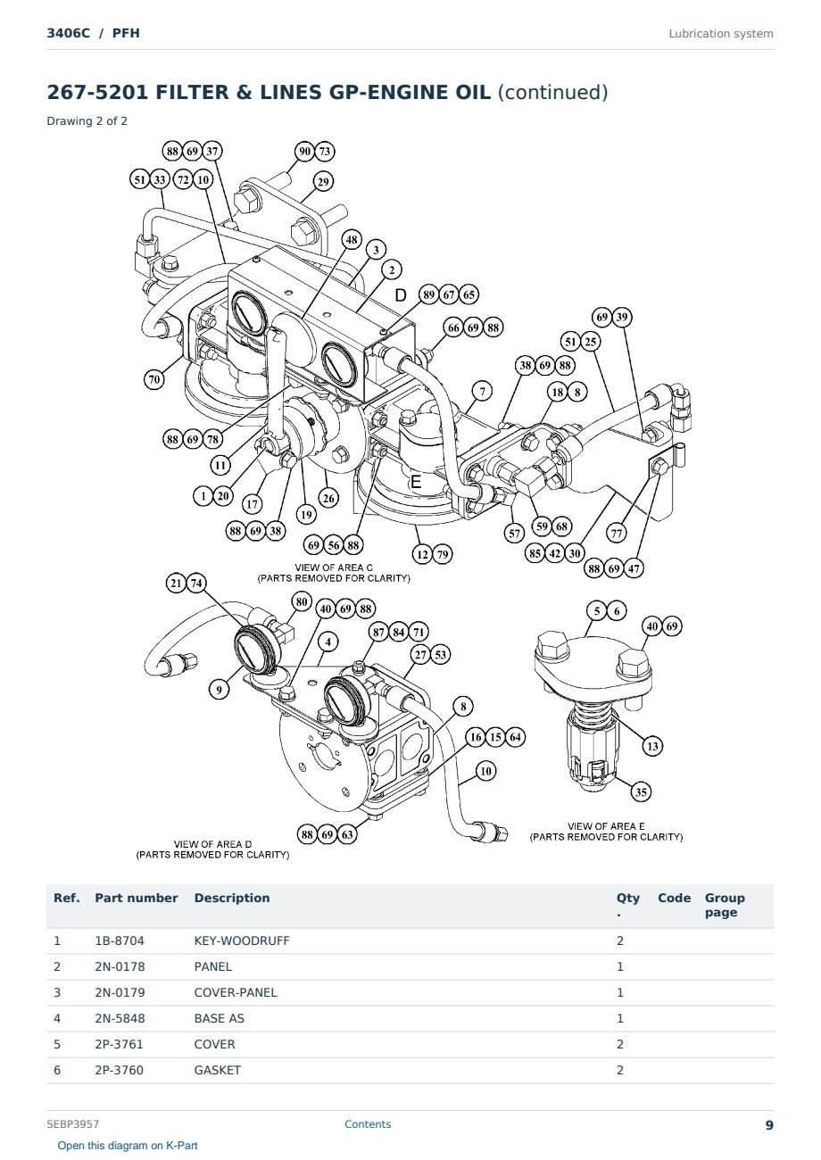Caterpillar 3406C S/N PFH Partsbook SEBP3957 (English) - sample page 9 of 10 Caterpillar 3406C S/N PFH Partsbook SEBP3957 (English) - sample page 9 of 10