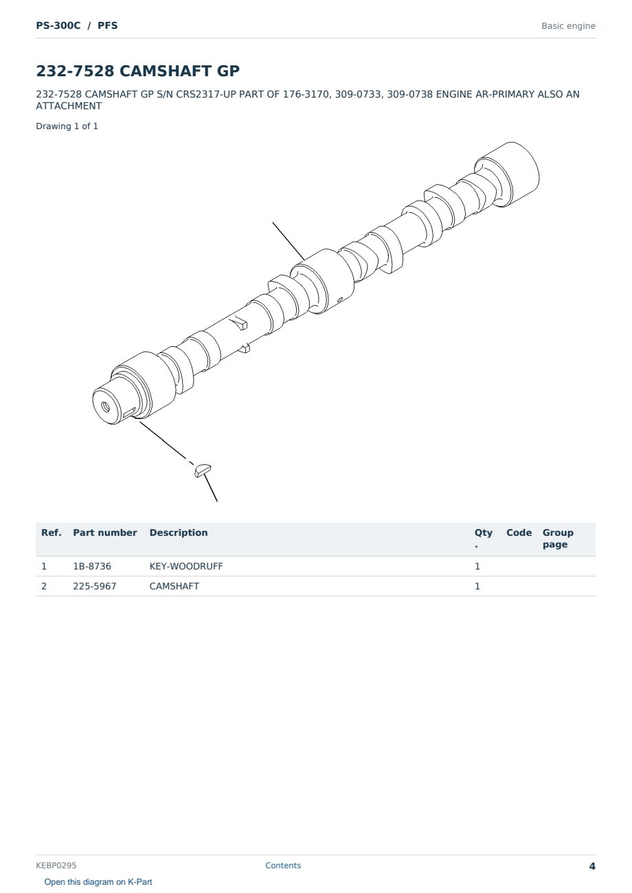 Caterpillar PS-300C S/N PFS Partsbook KEBP0295 (English) - sample page 4 of 10 Caterpillar PS-300C S/N PFS Partsbook KEBP0295 (English) - sample page 4 of 10