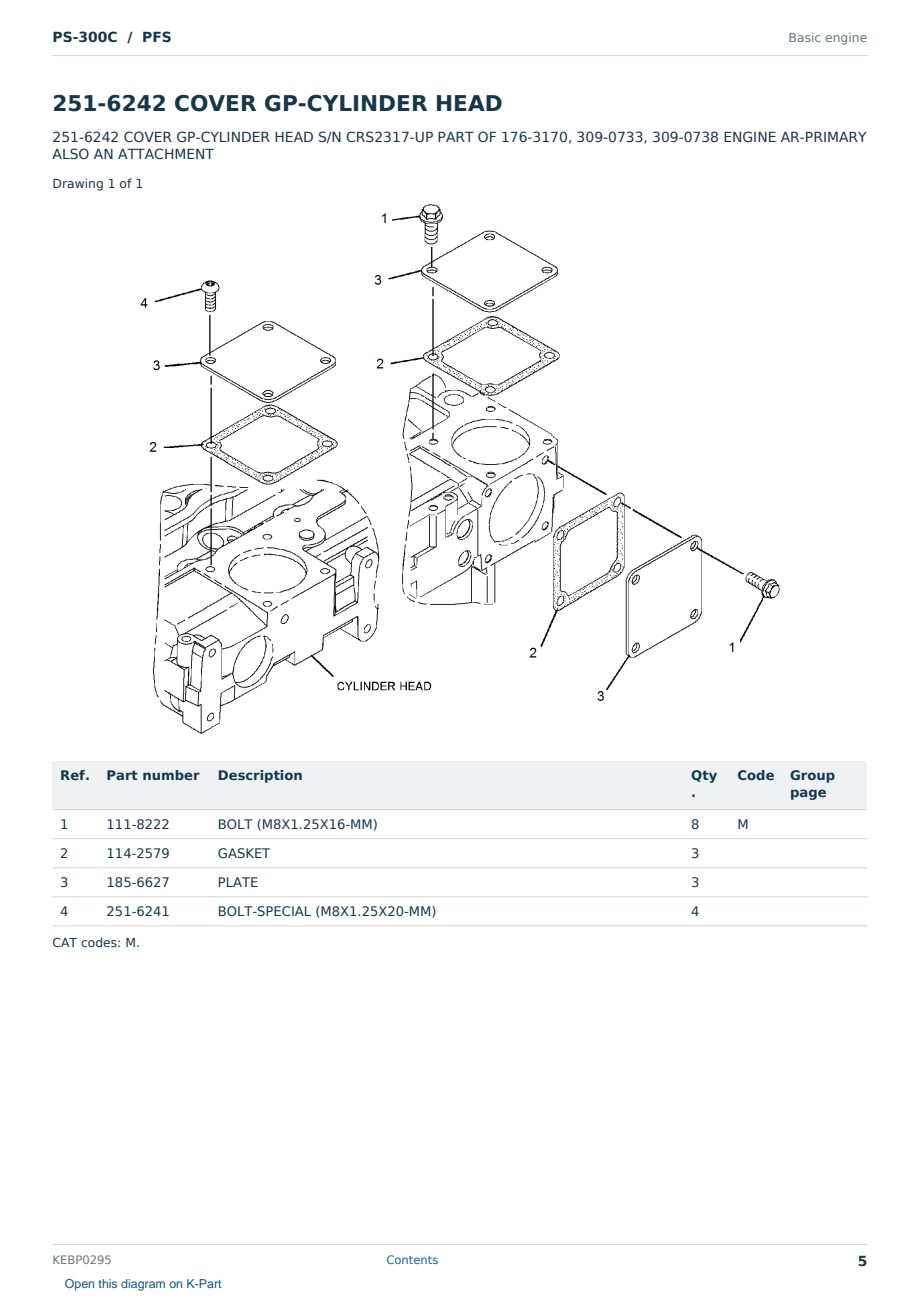 Caterpillar PS-300C S/N PFS Partsbook KEBP0295 (English) - sample page 5 of 10 Caterpillar PS-300C S/N PFS Partsbook KEBP0295 (English) - sample page 5 of 10