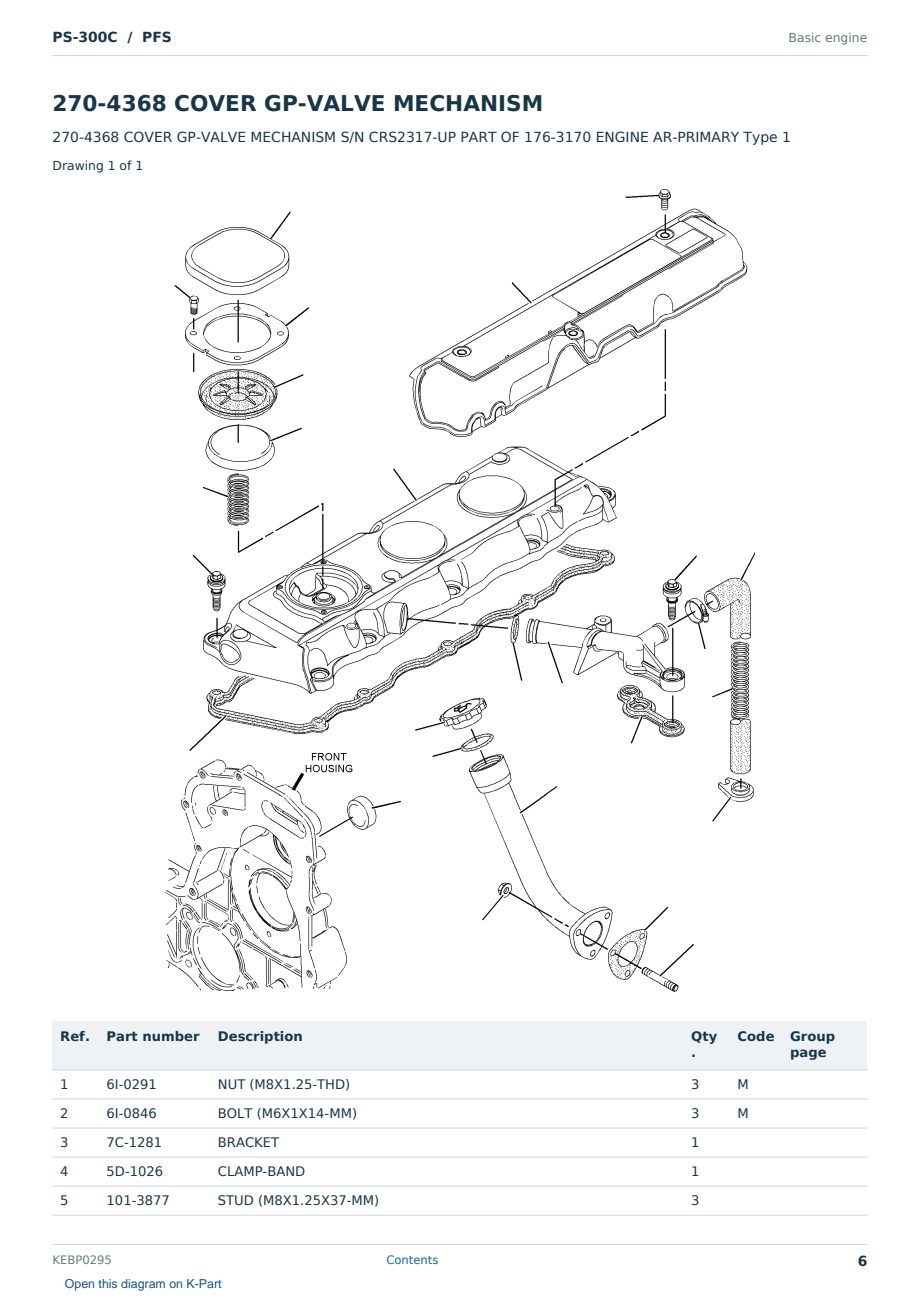 Caterpillar PS-300C S/N PFS Partsbook KEBP0295 (English) - sample page 6 of 10 Caterpillar PS-300C S/N PFS Partsbook KEBP0295 (English) - sample page 6 of 10