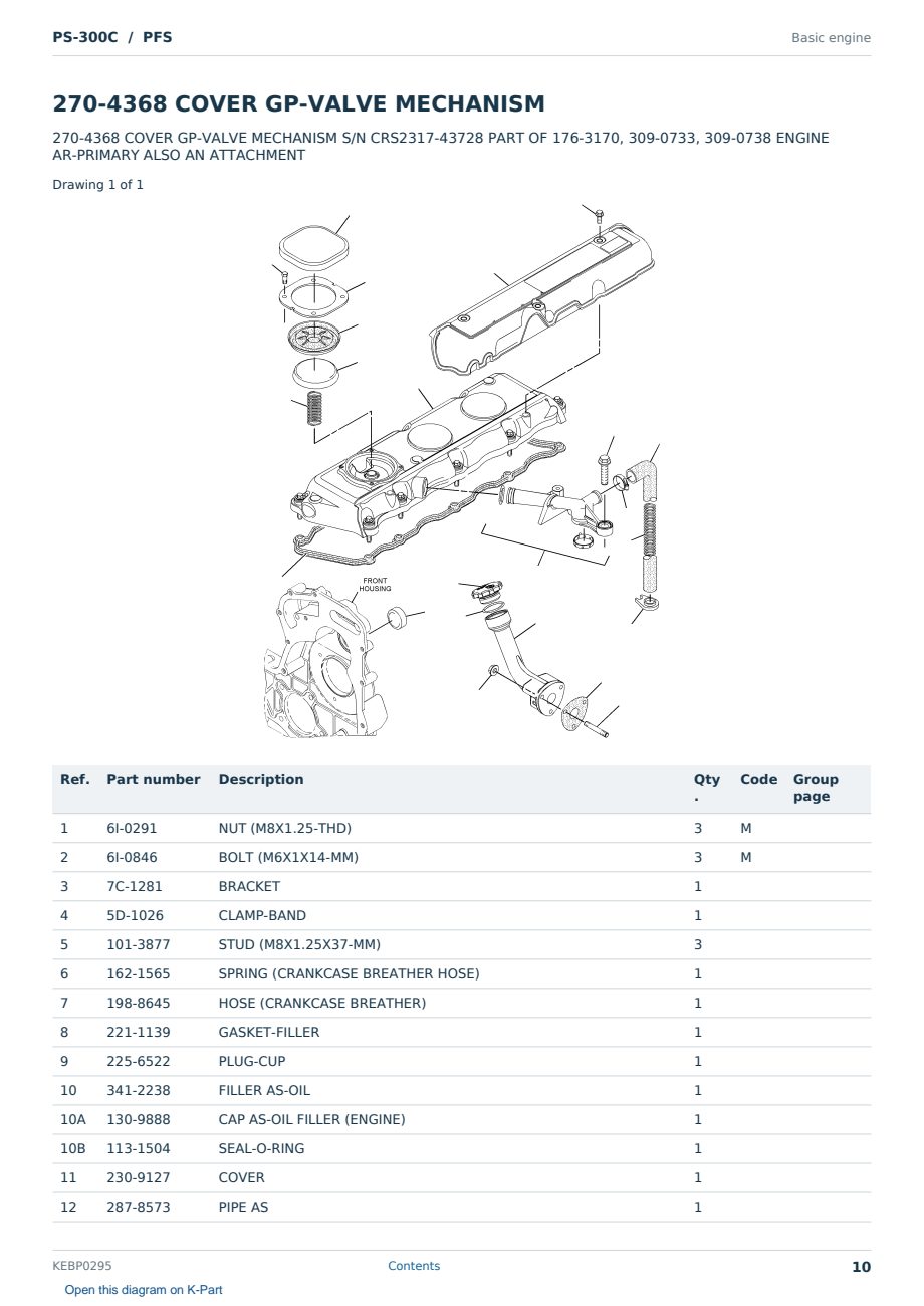 Caterpillar PS-300C S/N PFS Partsbook KEBP0295 (English) - sample page 10 of 10 Caterpillar PS-300C S/N PFS Partsbook KEBP0295 (English) - sample page 10 of 10