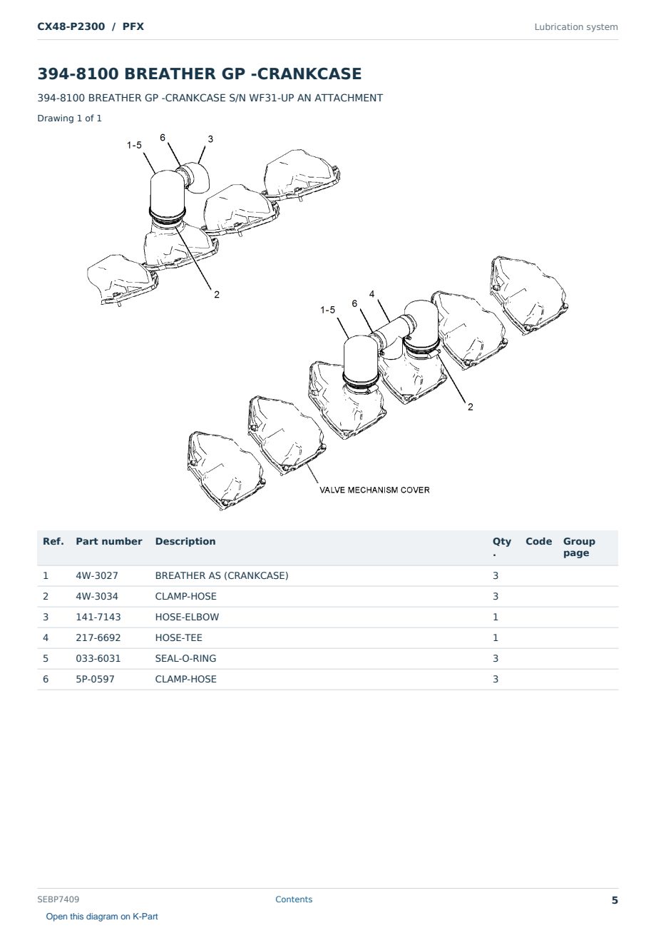 Caterpillar CX48-P2300 S/N PFX Partsbook SEBP7409 (English) - sample page 5 of 10 Caterpillar CX48-P2300 S/N PFX Partsbook SEBP7409 (English) - sample page 5 of 10