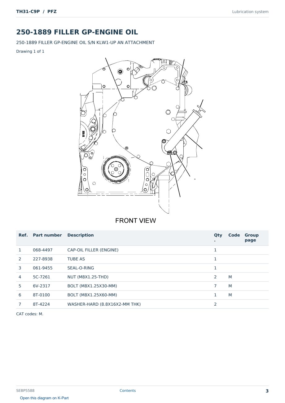 Caterpillar TH31-C9P S/N PFZ Partsbook SEBP5588 (English) - sample page 3 of 10 Caterpillar TH31-C9P S/N PFZ Partsbook SEBP5588 (English) - sample page 3 of 10