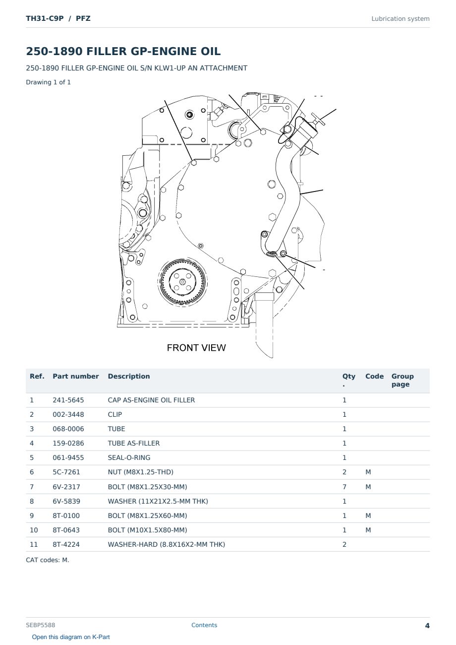 Caterpillar TH31-C9P S/N PFZ Partsbook SEBP5588 (English) - sample page 4 of 10 Caterpillar TH31-C9P S/N PFZ Partsbook SEBP5588 (English) - sample page 4 of 10