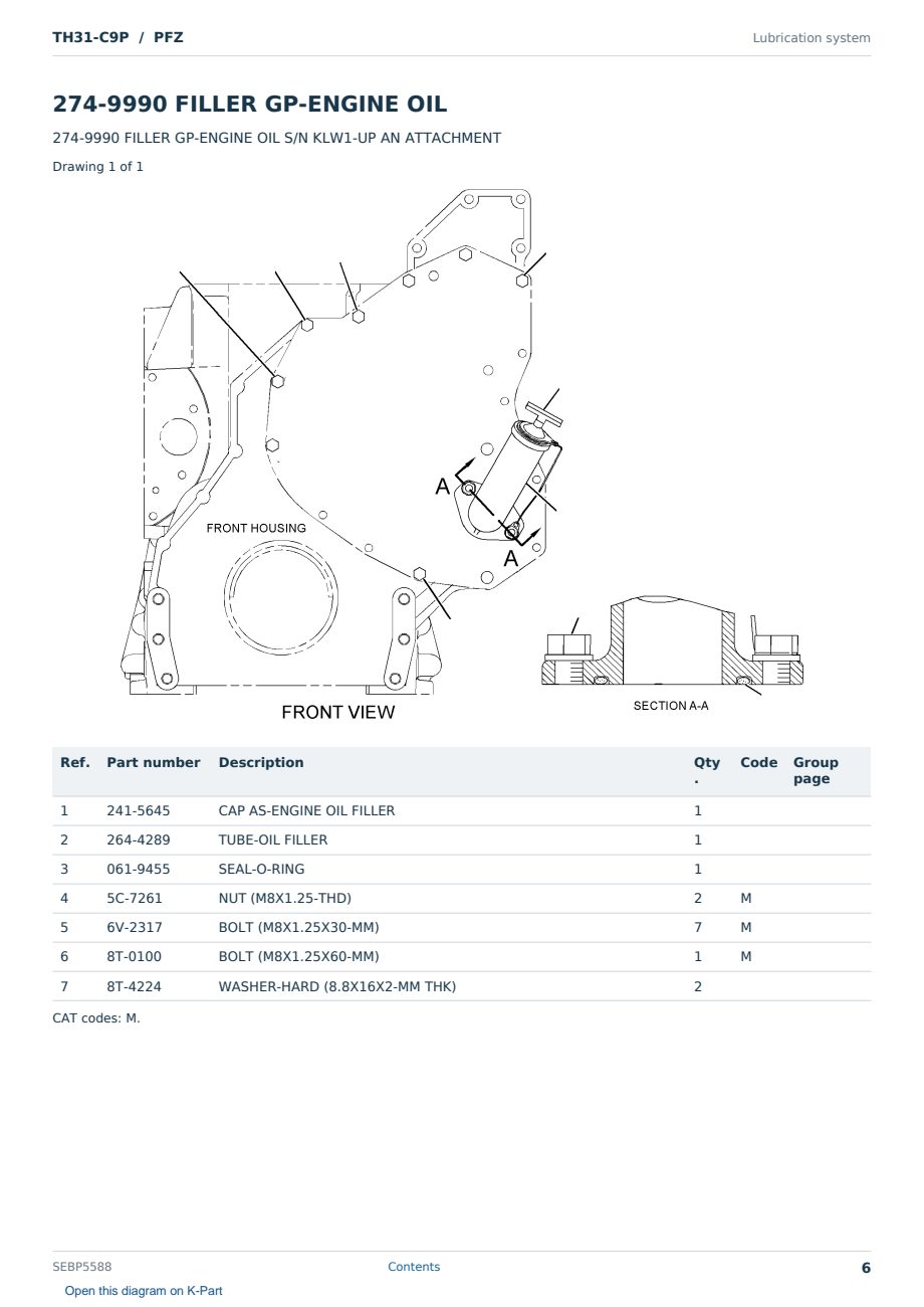 Caterpillar TH31-C9P S/N PFZ Partsbook SEBP5588 (English) - sample page 6 of 10 Caterpillar TH31-C9P S/N PFZ Partsbook SEBP5588 (English) - sample page 6 of 10