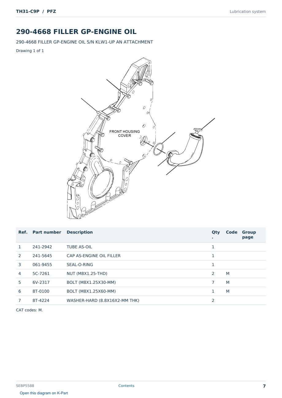 Caterpillar TH31-C9P S/N PFZ Partsbook SEBP5588 (English) - sample page 7 of 10 Caterpillar TH31-C9P S/N PFZ Partsbook SEBP5588 (English) - sample page 7 of 10