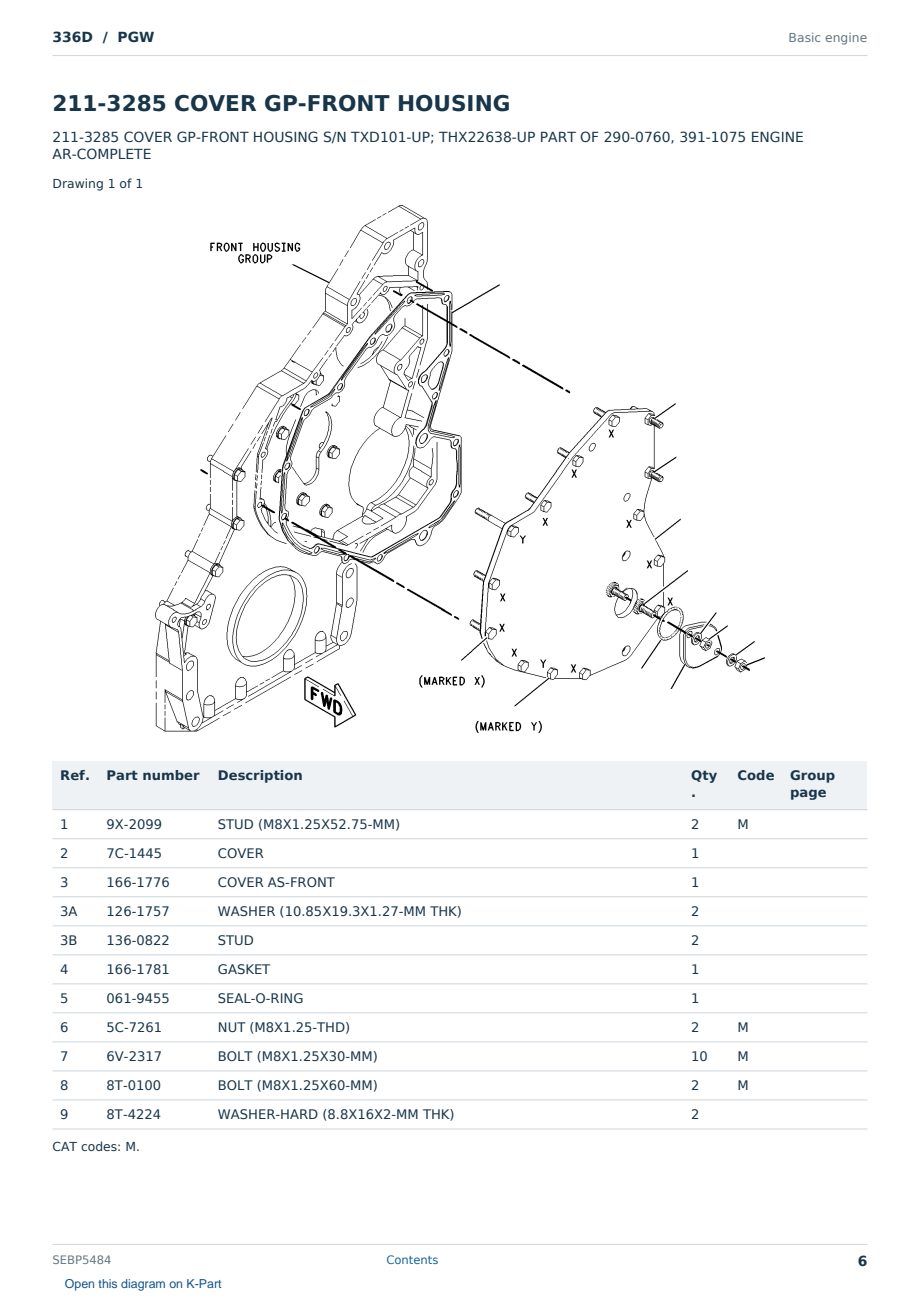 Caterpillar 336D S/N PGW Partsbook SEBP5484 (English) - sample page 6 of 10 Caterpillar 336D S/N PGW Partsbook SEBP5484 (English) - sample page 6 of 10