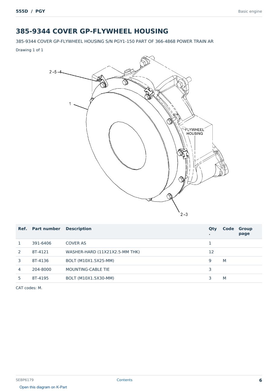 Caterpillar 555D S/N PGY Partsbook SEBP6179 (English) - sample page 6 of 10 Caterpillar 555D S/N PGY Partsbook SEBP6179 (English) - sample page 6 of 10