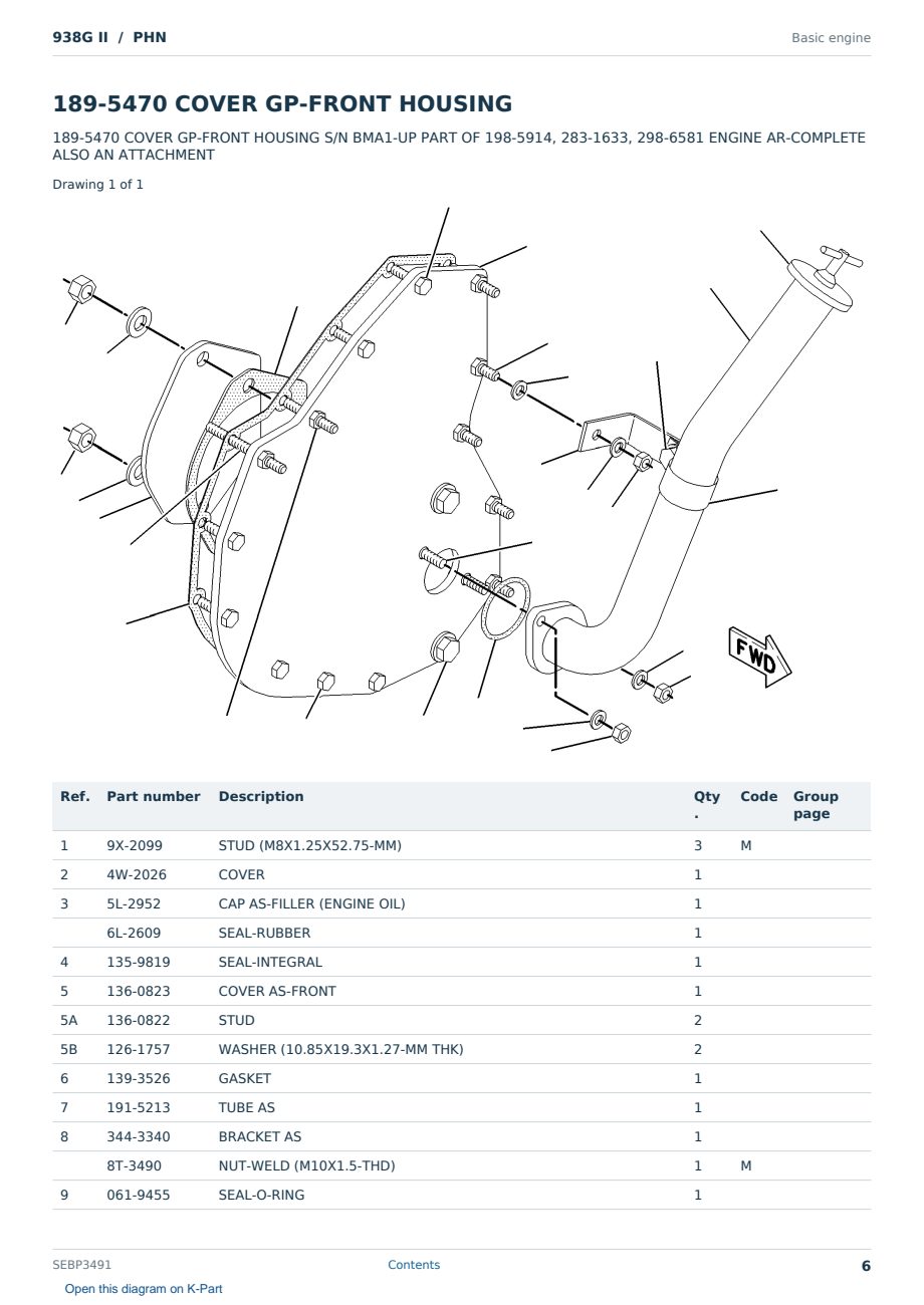 Caterpillar 938G II S/N PHN Partsbook SEBP3491 (English) - sample page 6 of 10 Caterpillar 938G II S/N PHN Partsbook SEBP3491 (English) - sample page 6 of 10