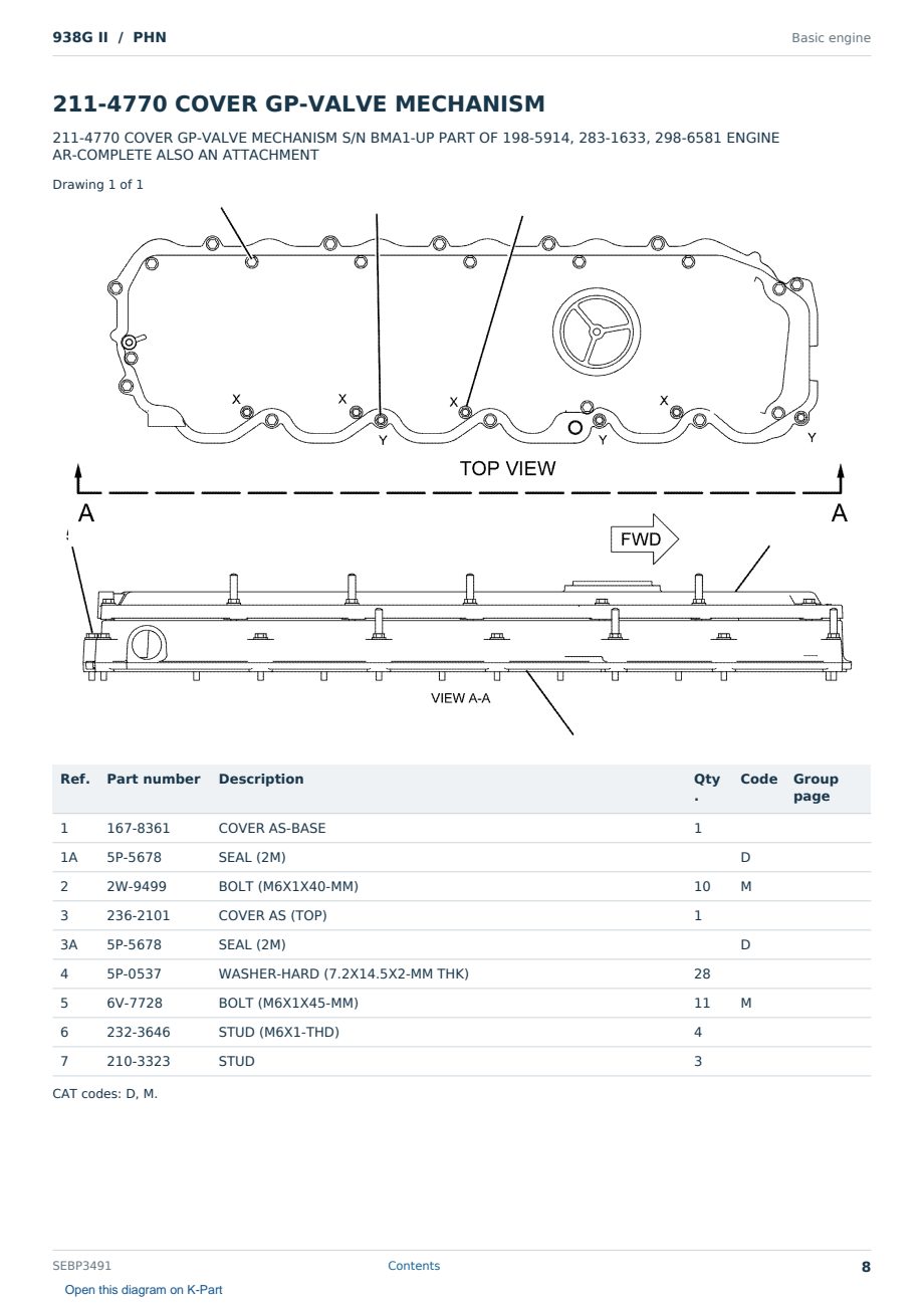 Caterpillar 938G II S/N PHN Partsbook SEBP3491 (English) - sample page 8 of 10 Caterpillar 938G II S/N PHN Partsbook SEBP3491 (English) - sample page 8 of 10
