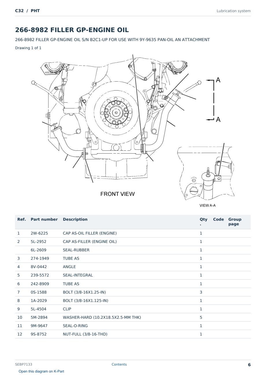 Caterpillar C32 S/N PHT Partsbook SEBP7133 (English) - sample page 6 of 10 Caterpillar C32 S/N PHT Partsbook SEBP7133 (English) - sample page 6 of 10