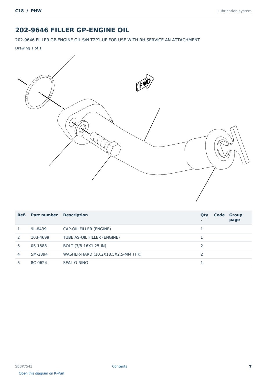 Caterpillar C18 S/N PHW Partsbook SEBP7543 (English) - sample page 7 of 10 Caterpillar C18 S/N PHW Partsbook SEBP7543 (English) - sample page 7 of 10