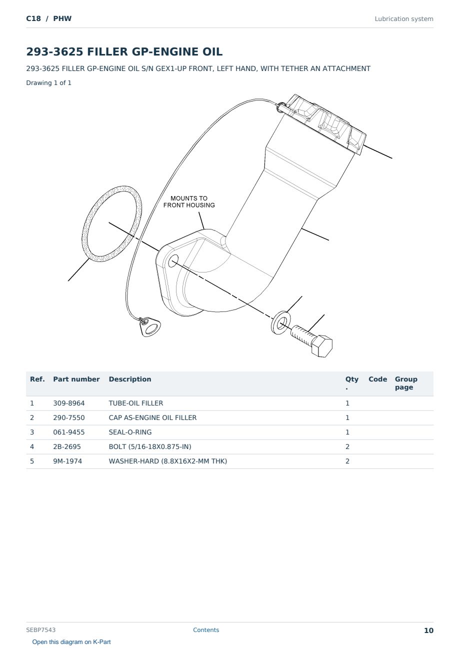 Caterpillar C18 S/N PHW Partsbook SEBP7543 (English) - sample page 10 of 10 Caterpillar C18 S/N PHW Partsbook SEBP7543 (English) - sample page 10 of 10