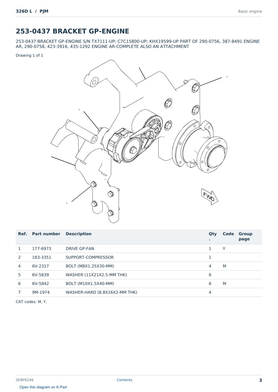 Caterpillar 326D L S/N PJM Partsbook SEBP6246 (English) - sample page 3 of 10 Caterpillar 326D L S/N PJM Partsbook SEBP6246 (English) - sample page 3 of 10