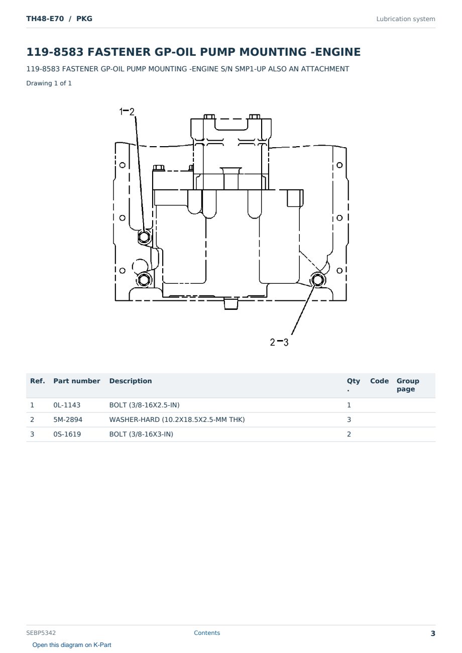 Caterpillar TH48-E70 S/N PKG Partsbook SEBP5342 (English) - sample page 3 of 10 Caterpillar TH48-E70 S/N PKG Partsbook SEBP5342 (English) - sample page 3 of 10