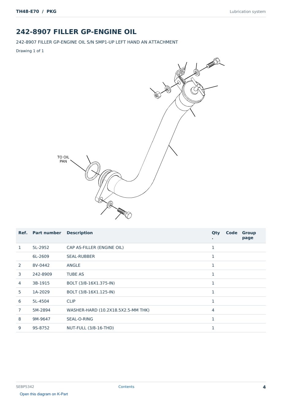 Caterpillar TH48-E70 S/N PKG Partsbook SEBP5342 (English) - sample page 4 of 10 Caterpillar TH48-E70 S/N PKG Partsbook SEBP5342 (English) - sample page 4 of 10