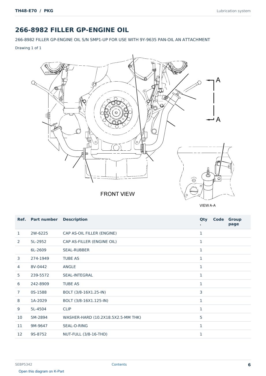 Caterpillar TH48-E70 S/N PKG Partsbook SEBP5342 (English) - sample page 6 of 10 Caterpillar TH48-E70 S/N PKG Partsbook SEBP5342 (English) - sample page 6 of 10