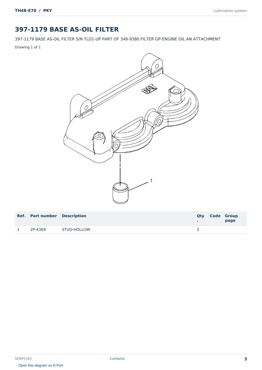 Caterpillar TH48-E70 S/N PKY Partsbook SEBP5343 (English) - sample page 3 of 10 Caterpillar TH48-E70 S/N PKY Partsbook SEBP5343 (English) - sample page 3 of 10