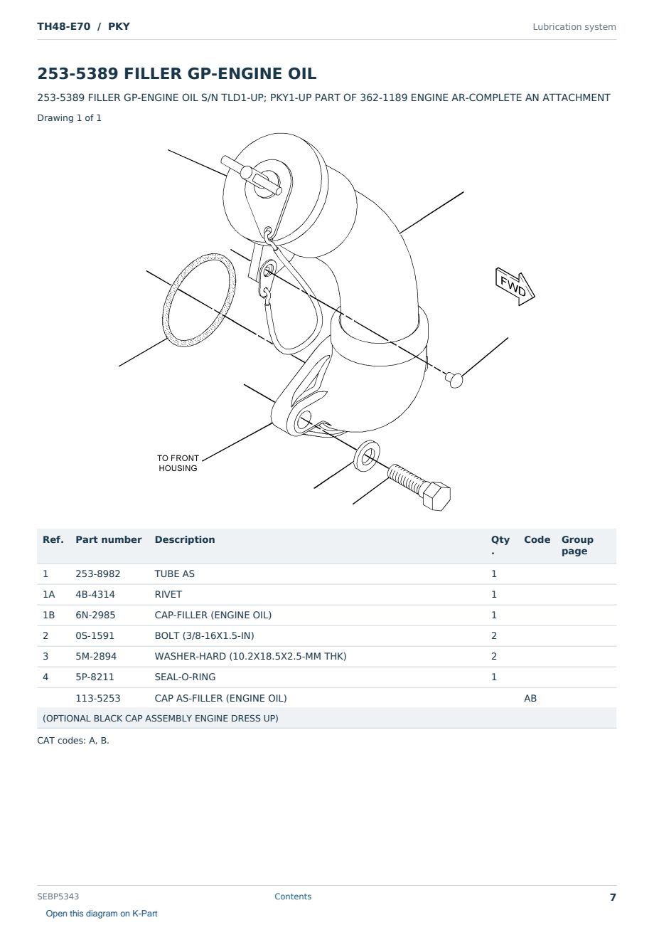 Caterpillar TH48-E70 S/N PKY Partsbook SEBP5343 (English) - sample page 7 of 10 Caterpillar TH48-E70 S/N PKY Partsbook SEBP5343 (English) - sample page 7 of 10